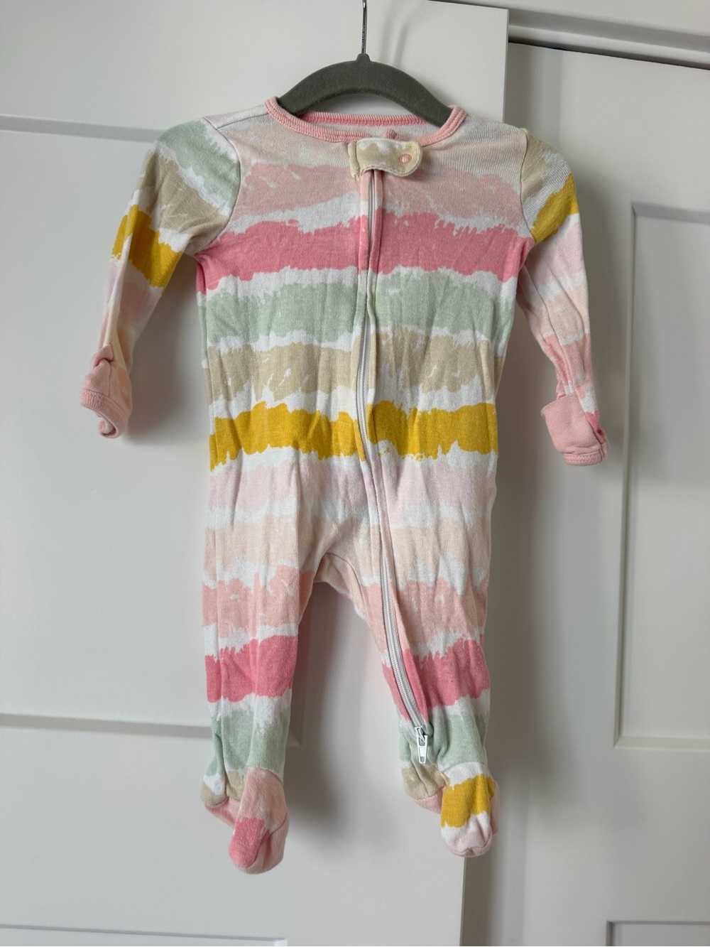 Striped Pastel Footed One-Piece Pajamas - Kids